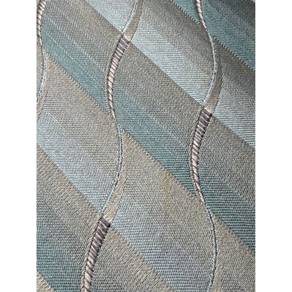 ARROW USA 1851 Men's Teal Blue Geometric‎ Wave Pattern Silk Blend Necktie - Picture 3 of 8